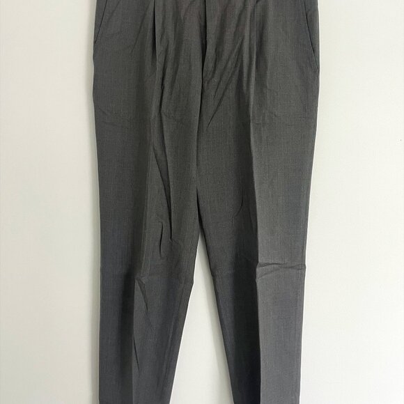 BOSS Hugo Boss Gray Single Pleated Wool Men's Dress Pants (36R) - Picture 3 of 6